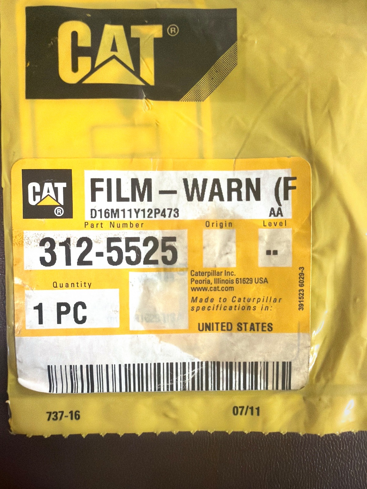 312-5525 FILM-WARNING